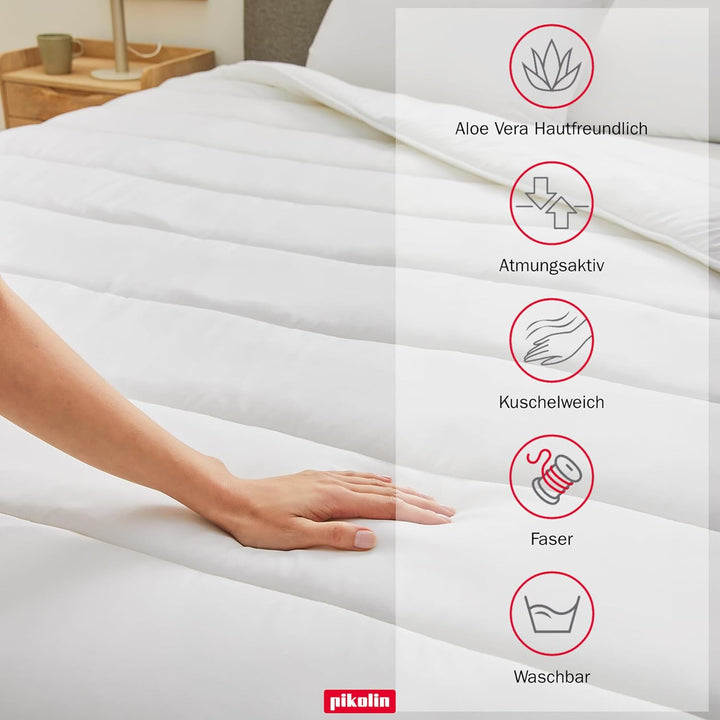 Pikolin Home - Faserdecke (400 g/m²) für den Winter und für kalte Raumtemperaturen Weib Kissen 150/1