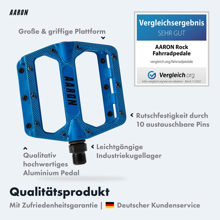 AARON Rock - MTB Pedale Fahrrad aus Alu mit abgedichteten Industrie-Kugellager, rutschfest durch aus
