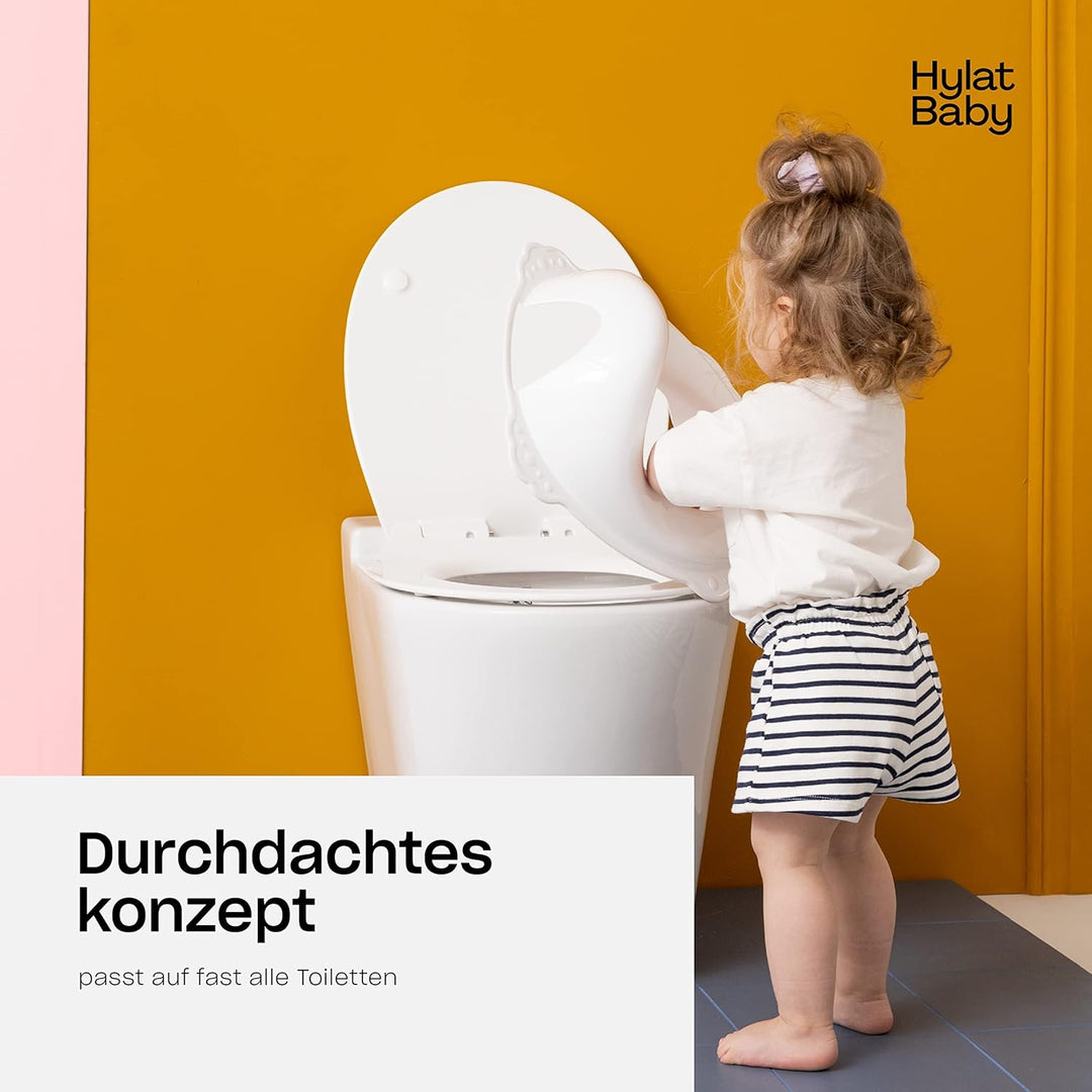 Hylat Baby Kinderhocker & Kindertoilettensitz Set - Rutschfester Tritthocker + Toilettenaufsatz für