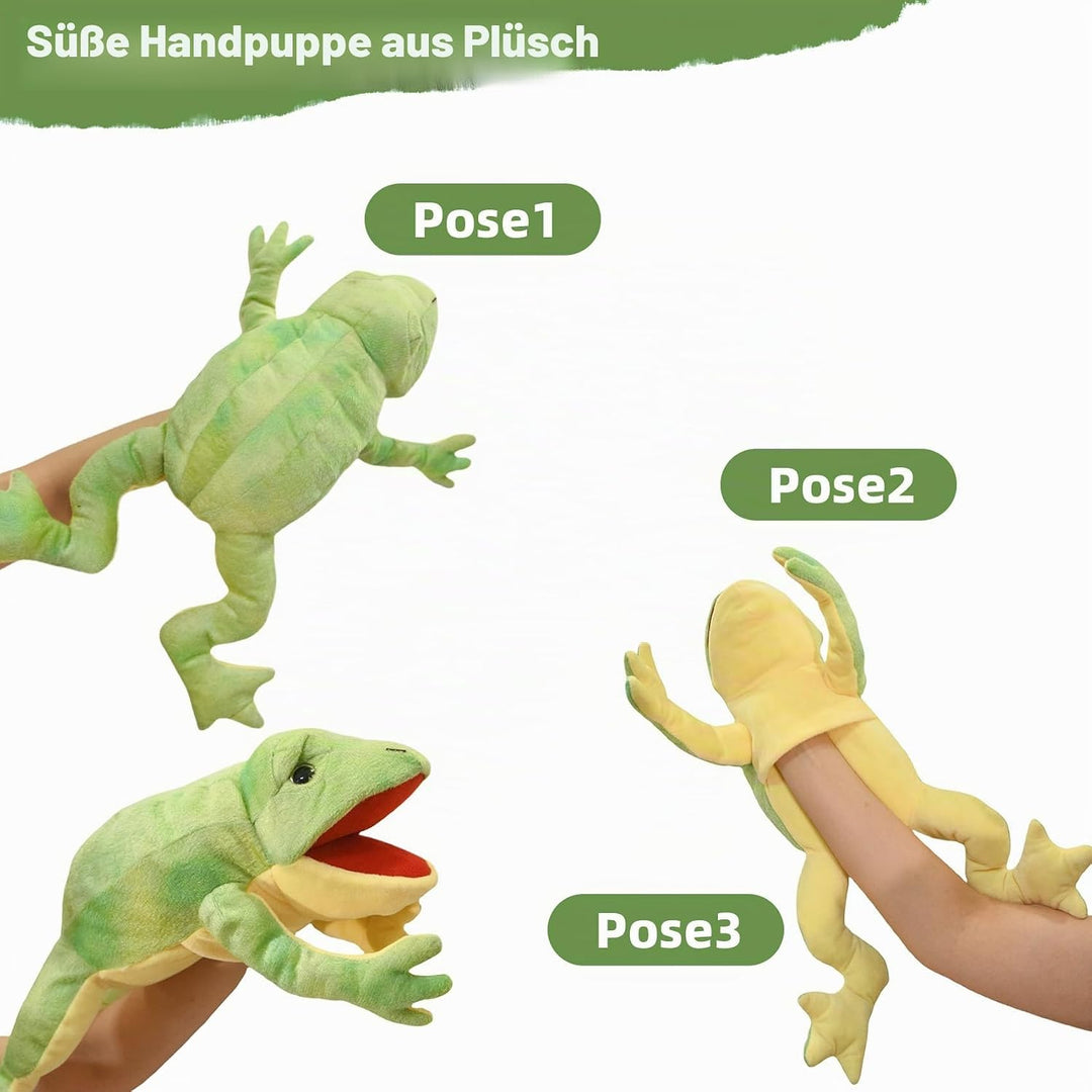 Lilizzhoumax Frosch Handpuppe Kuscheltier Simuliertes Tier Frosch Handpuppe aus Plüsch Kawaii Niedli