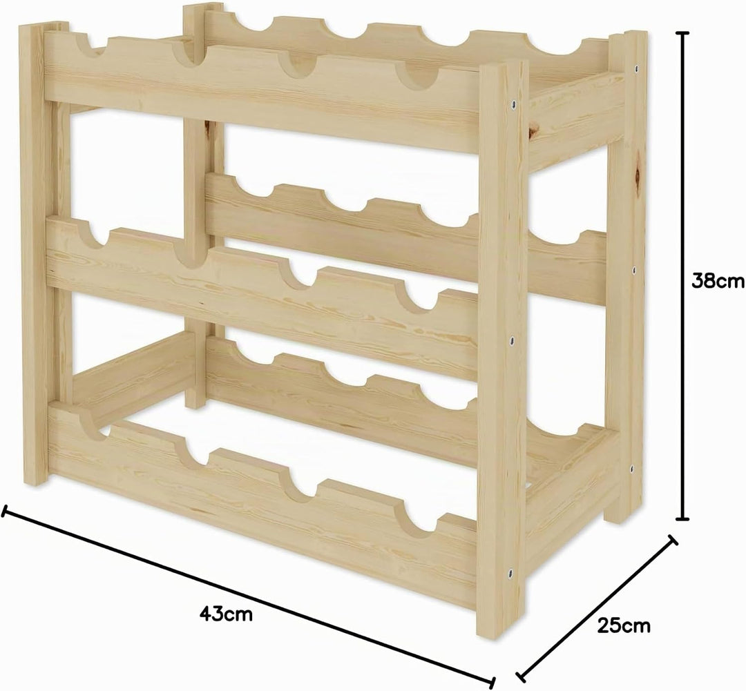 Lenmar, Weinregal aus Holz für Flaschen, Natur, RW-1, Wein, Flaschenregal, Kellerregal, Regale, Flas