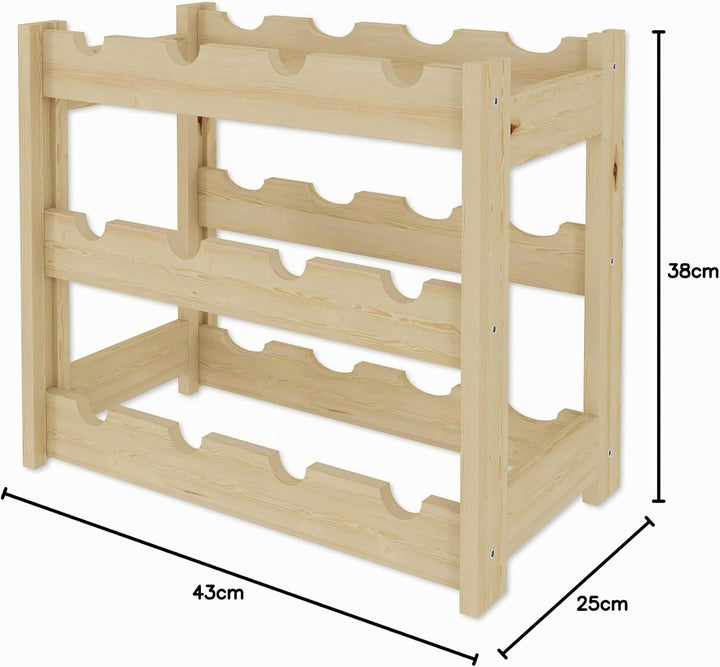 Lenmar, Weinregal aus Holz für Flaschen, Natur, RW-1, Wein, Flaschenregal, Kellerregal, Regale, Flas