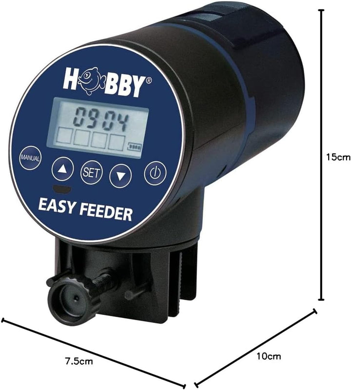 Hobby 10810 Easy Feeder, programmierbarer Futterautomat für Aquarien, blau-schwarz