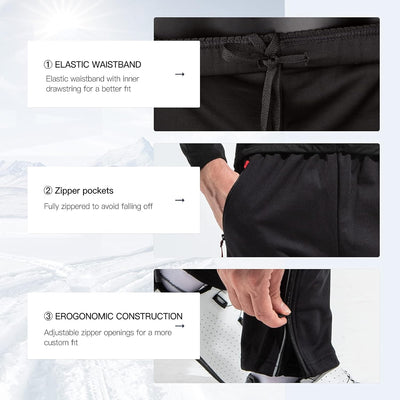 Santic Fahrradhose Lang Herren Radhose Winter Verdickte Thermo Fleece Outdoorhose Laufhose Winddicht