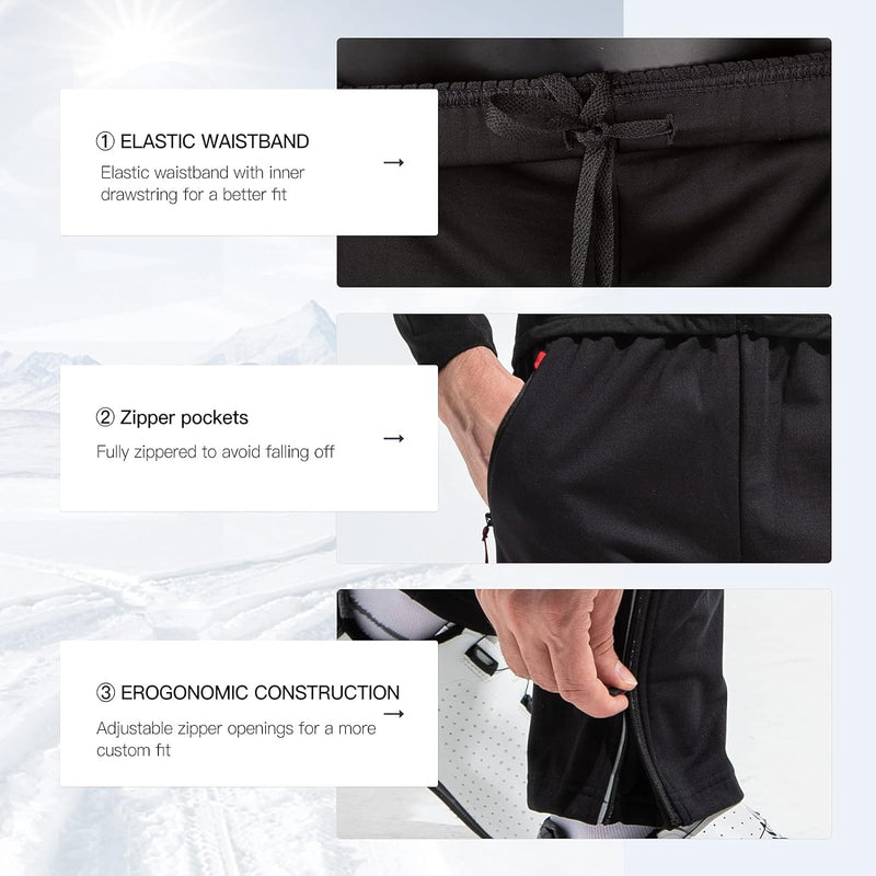 Santic Fahrradhose Lang Herren Radhose Winter Verdickte Thermo Fleece Outdoorhose Laufhose Winddicht