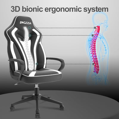 bigzzia Gaming Stuhl Computerstuhl Ergonomisch - Gamer Stuhl Bürostuhl mit Höhenverstellung Wippfunk