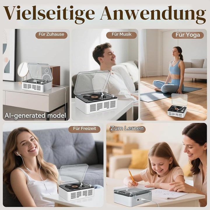 Gueray CD Player mit Lautsprechern HiFi-Stereo-Sound CD Spieler, Vintage-CD-Player Bluetooth für zu