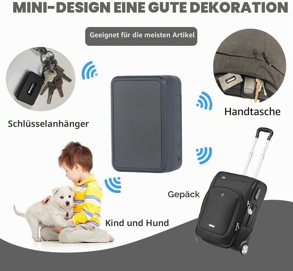 Winnes Mini GPS Tracker 4G mit SIM-Karte APP/Web-Echtzeitpositionierung GPS Tracker Kinder Unterstüt