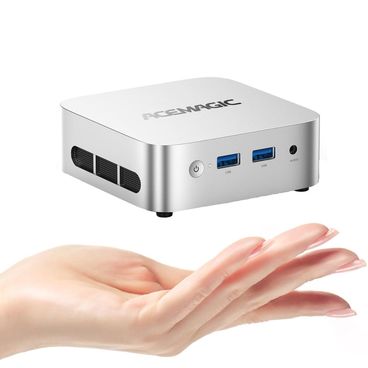 ACEMAGICIAN Mini PC Dual Ethernet, 12th Ιntel Alder Lake-Ν95 (bis zu 3,4 GHz) Desktop-PC, 8GB LPDDR5
