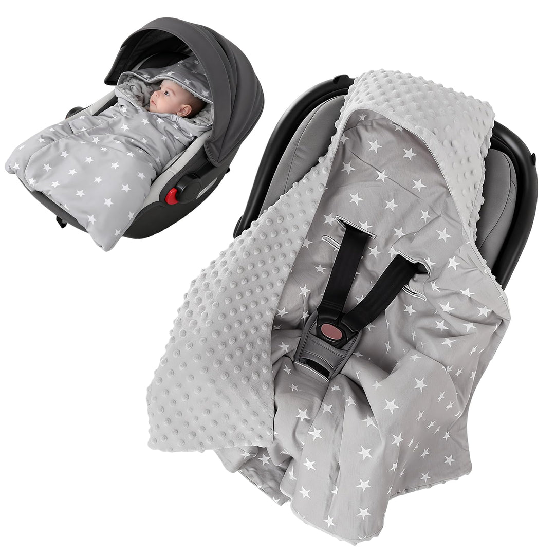 BORDEAG Einschlagdecke Babyschale, 90 X 90 cm Baby Einschlagdecke, Musselin Einschlagdeckes Babyscha