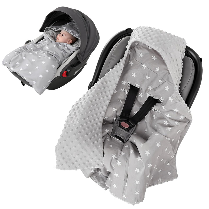BORDEAG Einschlagdecke Babyschale, 90 X 90 cm Baby Einschlagdecke, Musselin Einschlagdeckes Babyscha