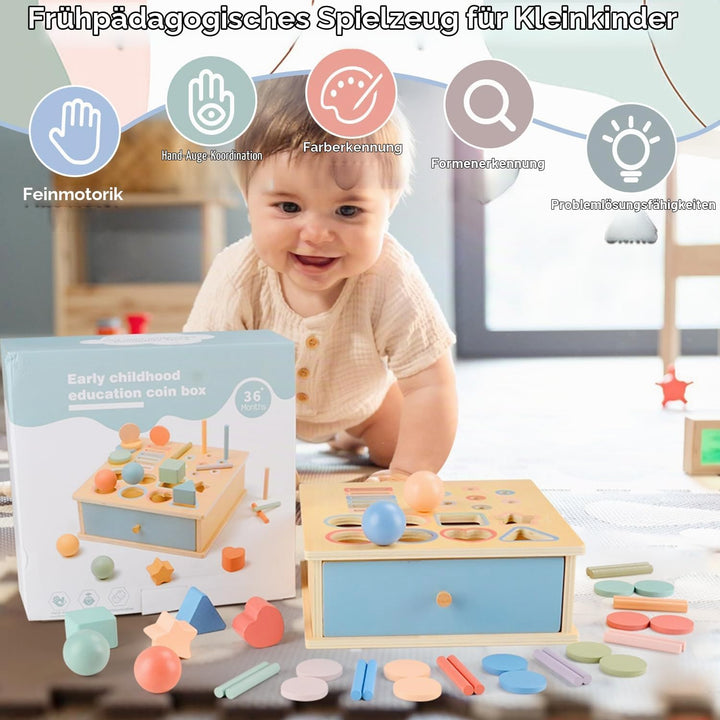 Montessori Spielzeug ab 1 2 3 Jahr, Farbe Form Sortierspiel ab 1 Jahr, Holzspielzeug Montessori ab 2