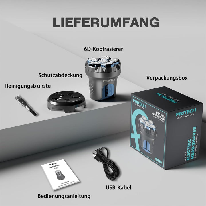 Glatzen Rasierer Herren Kopfrasierer Glatze Glatzenrasierer Elektrisch Wiederaufladbar Magnetische H