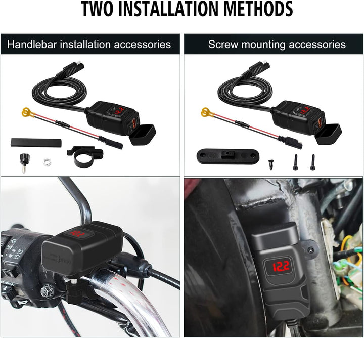 12V Steckdose Auto Ladegerät mit Schalter, KFZ QC3.0 PD Type C USB mit Switch, Wasserdicht für KFZ W