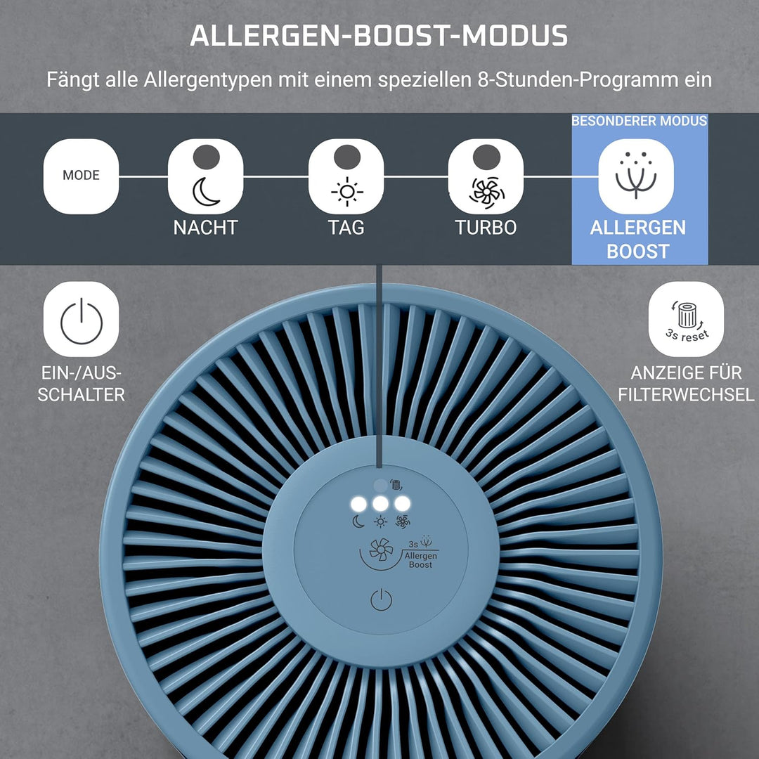 Rowenta Pure Air Mini Luftreiniger, für zu Hause, ultrakompakte Grösse, bis 22 m², extrem leiser Nac