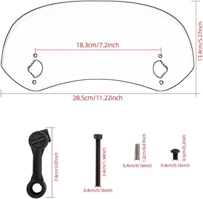 Motorrad Windschutzscheibe Universal Clamp-On Variable Windschutzscheibe Spoiler Extension (Smoked C