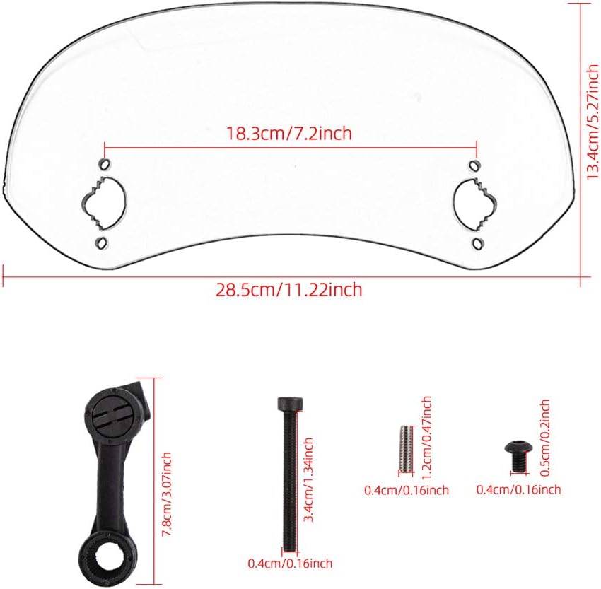 Motorrad Windschutzscheibe Universal Clamp-On Variable Windschutzscheibe Spoiler Extension (Transpar