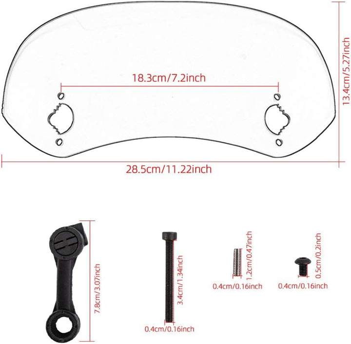 Motorrad Windschutzscheibe Universal Clamp-On Variable Windschutzscheibe Spoiler Extension (Transpar