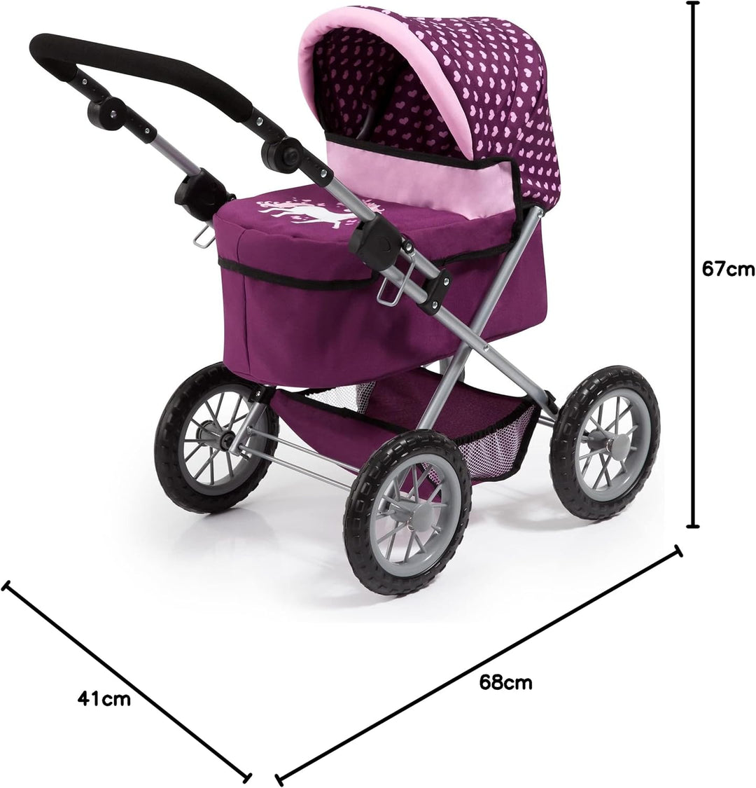 Bayer Design - 13037AA Puppenwagen Trendy, höhenverstellbar, zusammenklappbar, mit Umhängetasche und