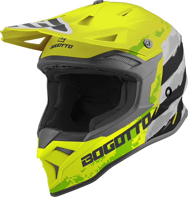 Bogotto V337 Wild-Ride Crosshelm, Gelb/Schwarz/Weiss