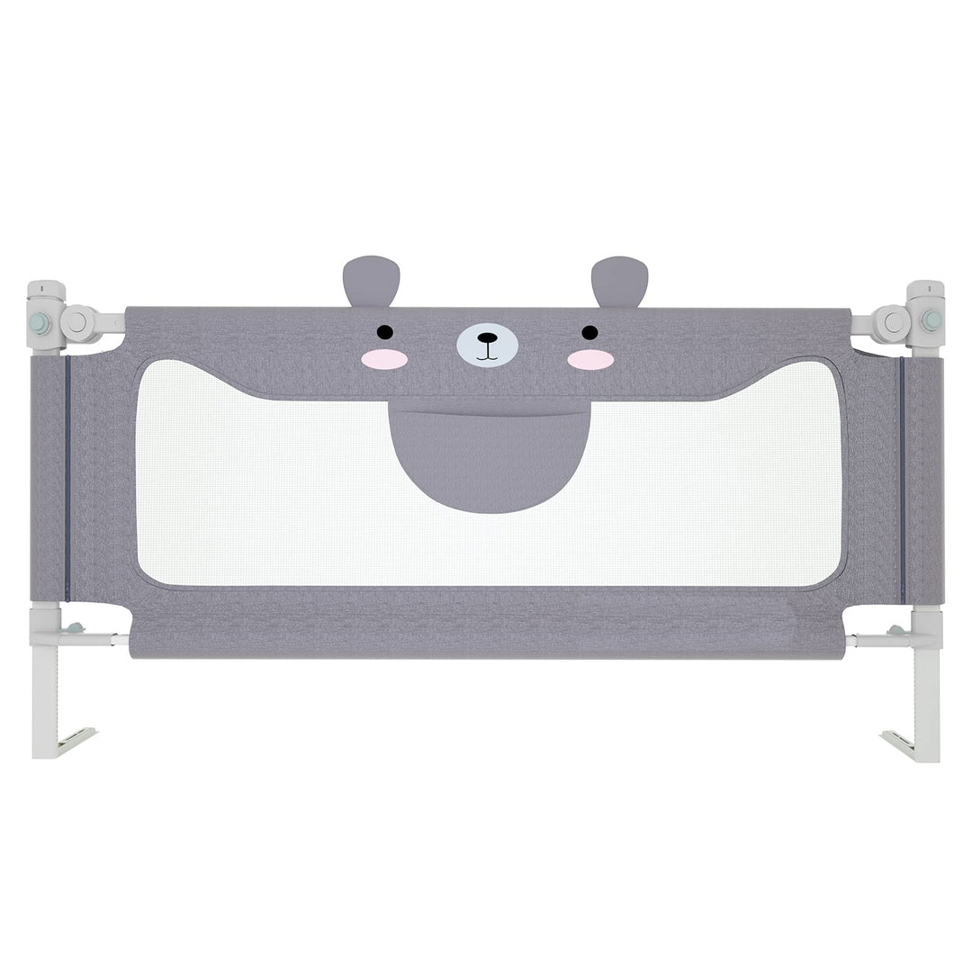 YRHome 200cm Rausfallschutz Baby Bettgitter Schutzgeländer, Höhenverstellbar Kinderbettgitter mit Do