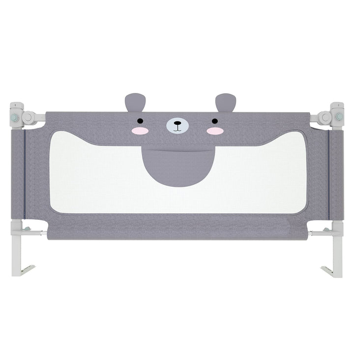 YRHome 200cm Rausfallschutz Baby Bettgitter Schutzgeländer, Höhenverstellbar Kinderbettgitter mit Do