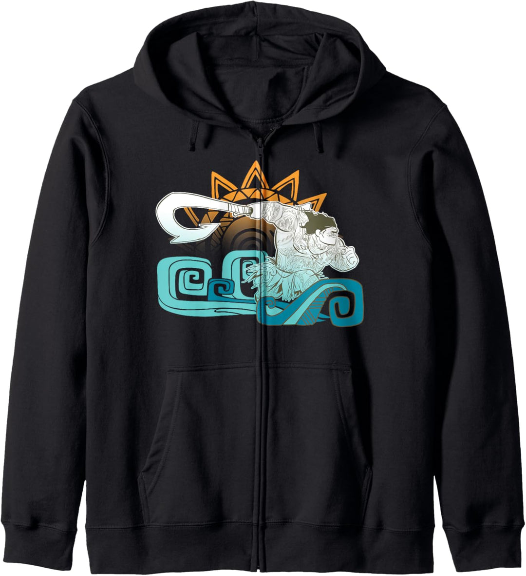 Disney Moana Maui Hook Geometric Sun Portrait Kapuzenjacke