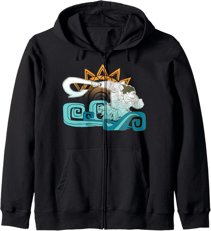 Disney Moana Maui Hook Geometric Sun Portrait Kapuzenjacke