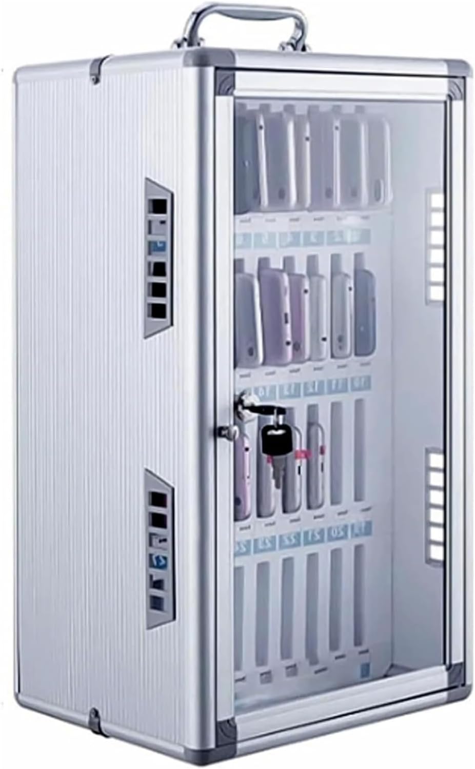 TAZZOR Handygarage mit Schlüssel Schliessfächer Transparente-36 Slots, 315 * 195 * 495mm Handy Aufbe