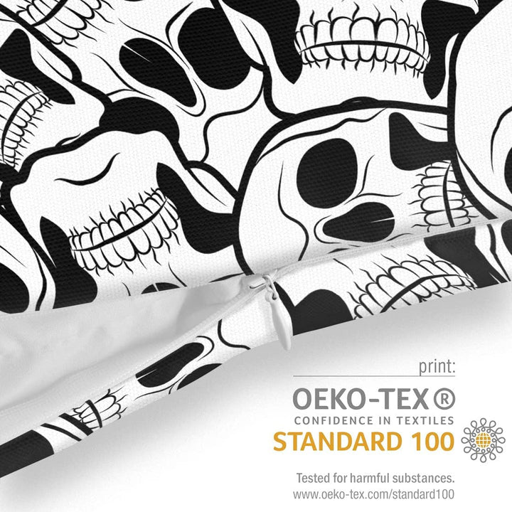 VOID Totenkopf Biker Skelett Kissenbezug Kissenhülle Sofakissen Kissen Deko Outdoor-Kissen Dekokisse