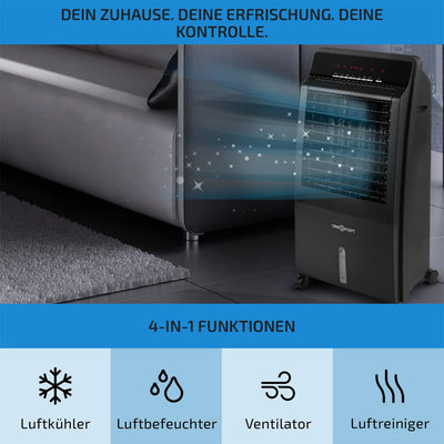 oneConcept CTR-1 - 4-in-1 Luftkühler, Ventilator, Luftbefeuchter, Luftreiniger, Ionisator, Wassertan
