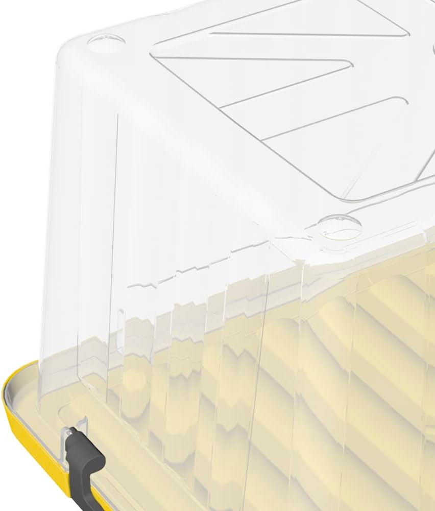Cetomo 15L*3 Kunststoff-Aufbewahrungsbox Transparent mit langlebigen gelben Deckel und Sicherheitsve