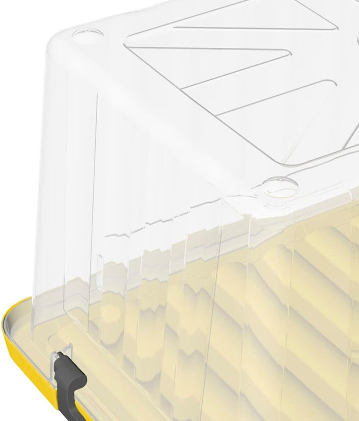 Cetomo 15L*3 Kunststoff-Aufbewahrungsbox Transparent mit langlebigen gelben Deckel und Sicherheitsve