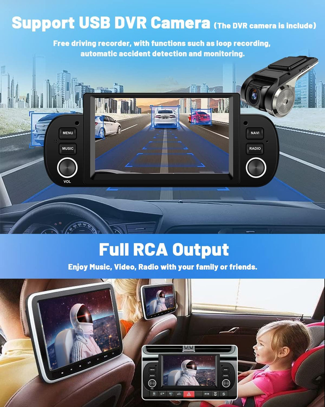 Hikity Android Autoradio für FIAT Panda 2013-2020 mit Wireless Carplay Android Auto, 6,2" Touchscree