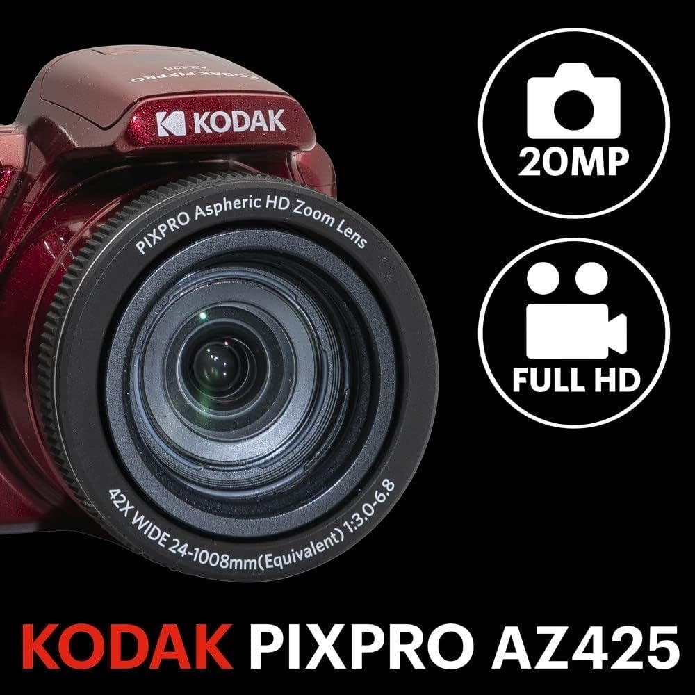 KODAK Pixpro Astro Zoom AZ425 Digitalkamera Bridge, 42 x optischer Zoom, 24 mm Weitwinkel, 20 Megapi