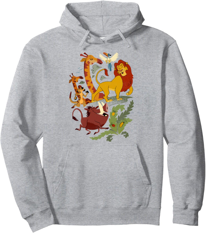 Disney Lion King Friends Animated Portrait Pullover Hoodie