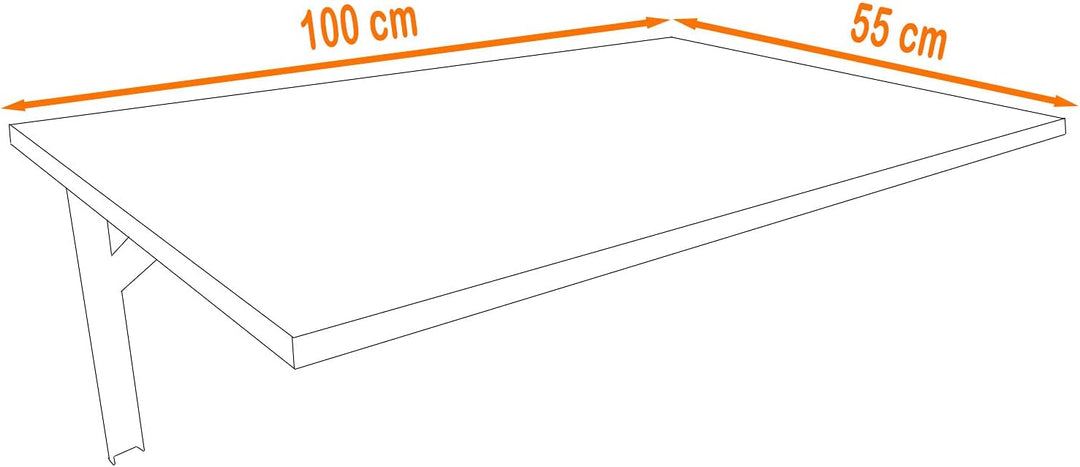 mikon 100x55 | Wandklapptisch Klapptisch Wandtisch Küchentisch Schreibtisch Kindertisch | ANTHRAZIT