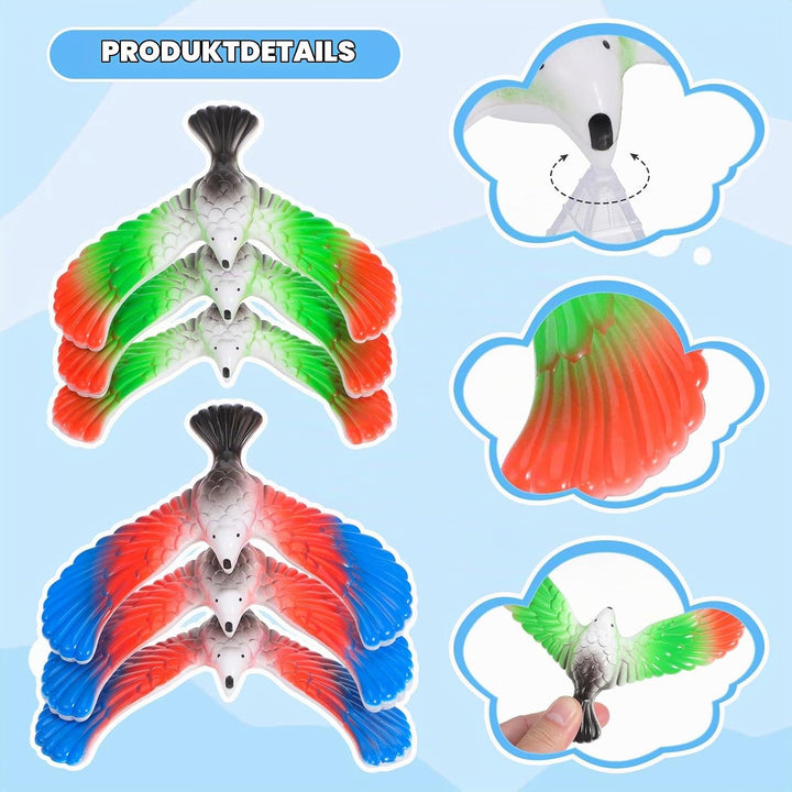 jojofuny 10 Stücke Schwebevogel Kinder Balance Vogel: Finger Balance Eagle Magical Physik Spielzeug