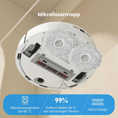 18 Stück Zubehör für Xiaomi Robot Vacuum X20+ Saugroboter, 1 Hauptbürste 4 Staubbeutel 4 Wischtücher