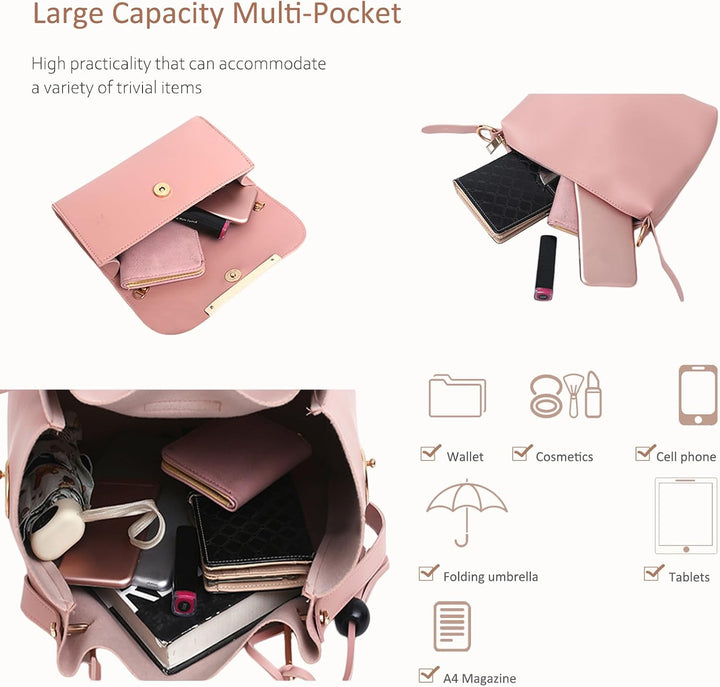 NICOLE & DORIS Damen Handtaschen 3 Stück Taschen für Damen Kette Tasche Top-Griffe Schultertaschen P