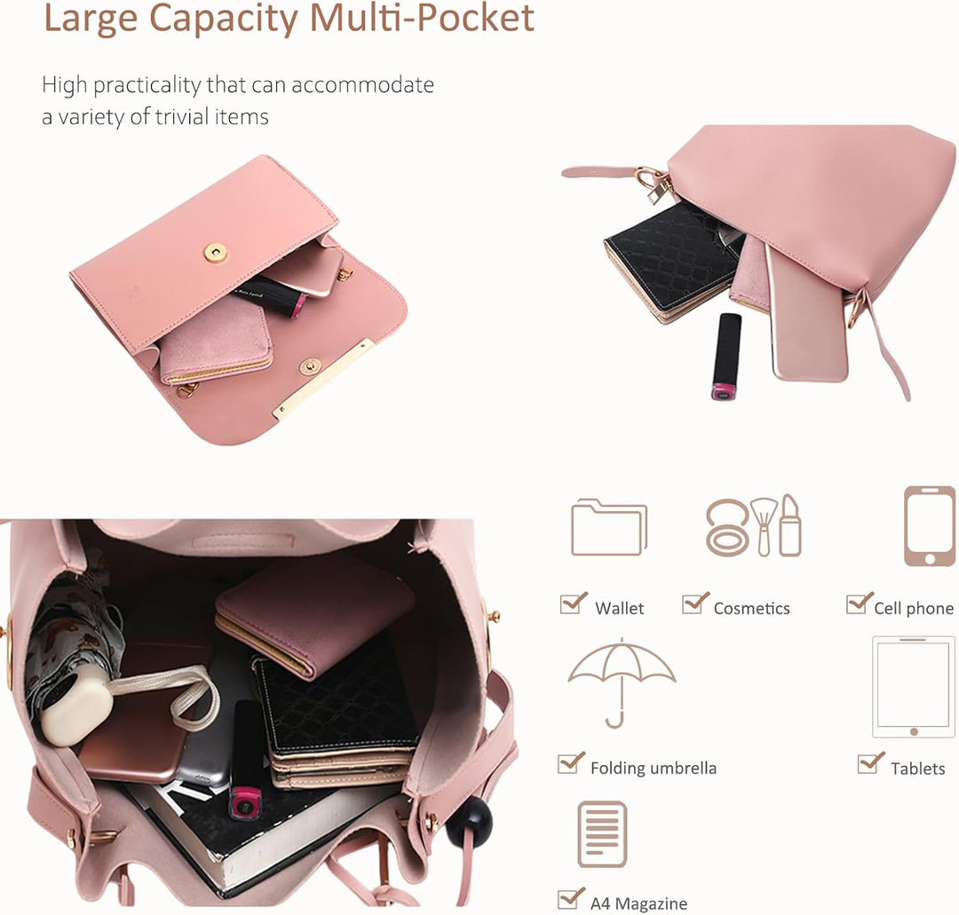 NICOLE &amp; DORIS Damen Handtaschen 3 Stück Taschen für Damen Kette Tasche Top-Griffe Schultertaschen P