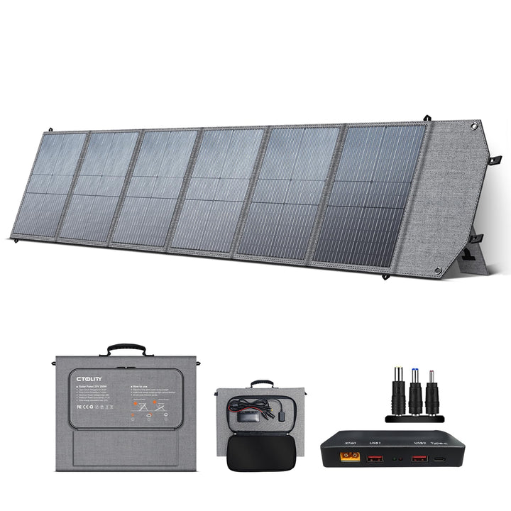 200W Faltbare Solarpanel für Powerstation, Tragbares Solarmodul mit 10 Anschlüssen, 23,5% Wirkungsgr