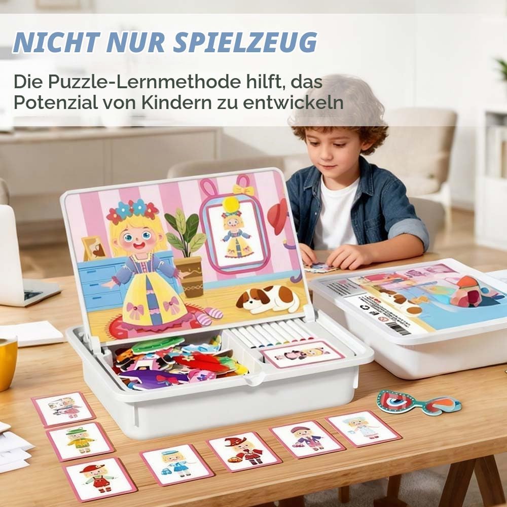 3 In 1 Magnetische Puzzle für Kinder, Neu Magnetspiel, Pädagogisches Magnetgeschenk Montessori Spiel