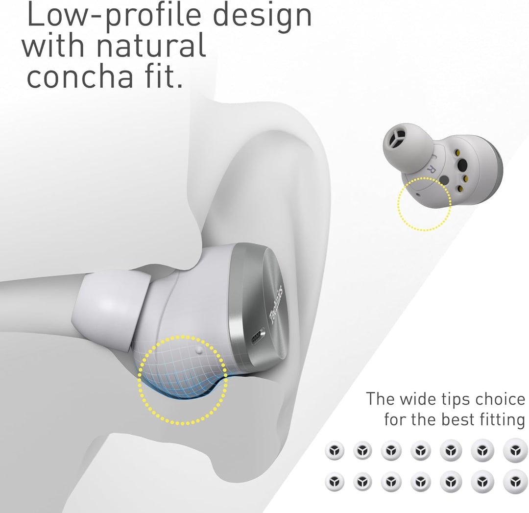 Technics EAH-AZ80E-S kabellose Ohrhörer mit Noise Cancelling, Multipoint Bluetooth 3 Geräte, bequeme