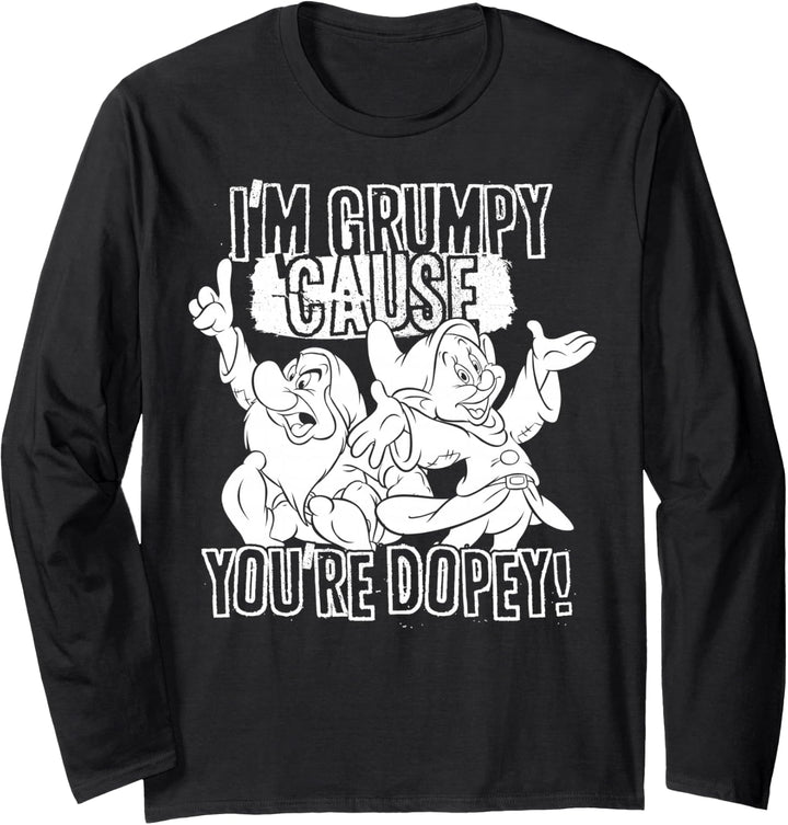 Disney Snow White Grumpy And Dopey Slogan Langarmshirt