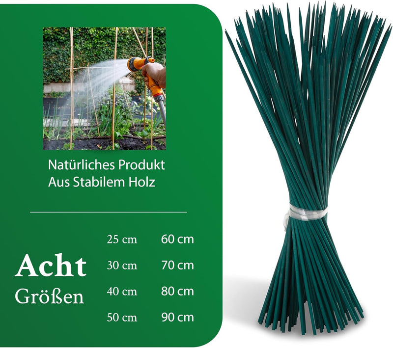 Novatool 300x Splittstäbe 60 cm x 5,5 mm I Grün I Rankstäbe Tomatenstäbe Rankstab Tomatenstab Blumen