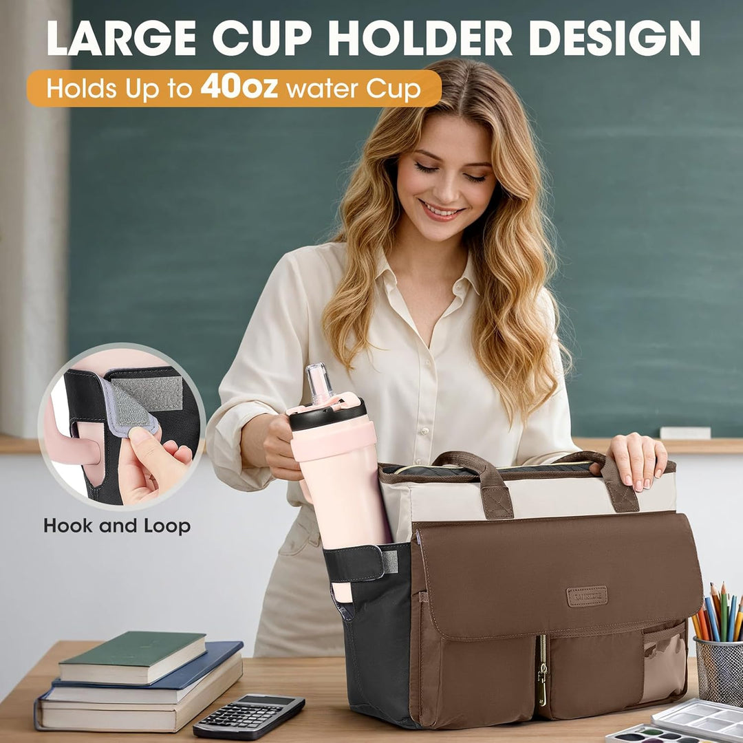 RAINSMORE Lehrertasche Damen mit Lunchfach 15,6 Zoll Laptoptasche Gross Isoliertes Fach Wasserdicht