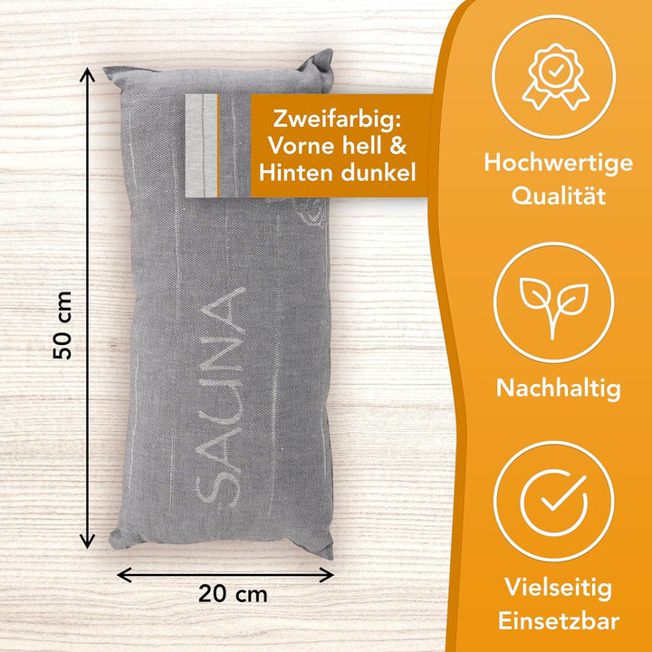 sositex | 1 Premium Saunakissen Lieblingskissen Reisekissen | Design: SAUNIA | Masse: 45 x 22 cm, Le
