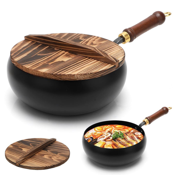 RANJIMA Japanische Eisentopf, Eisenpfanne Ohne Beschichtung, 28cm Unbeschichtete Eisenpfanne Geschmi