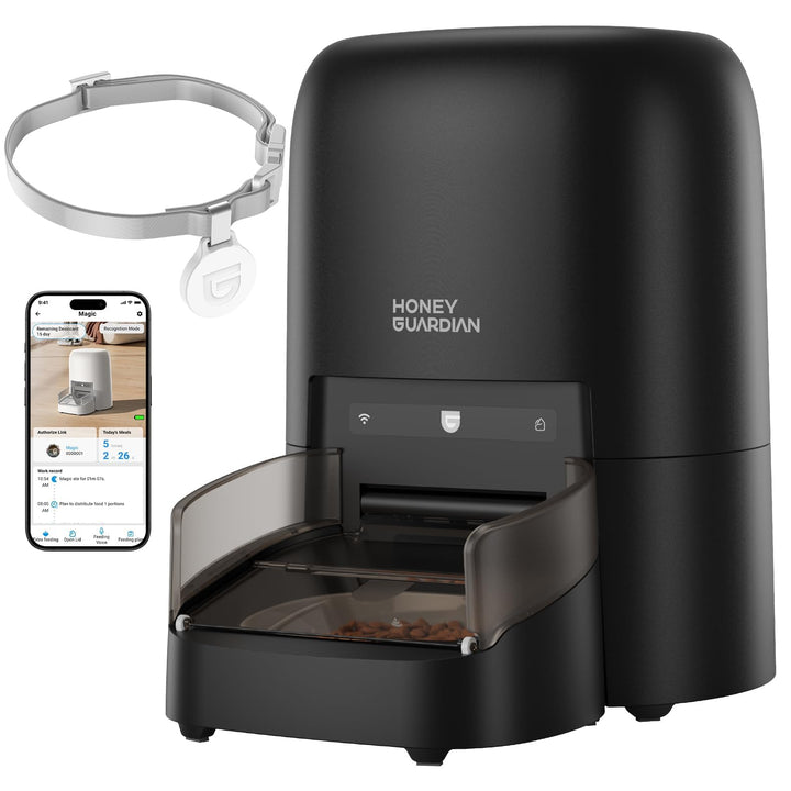 Futterautomat Katze RFID, 5G WiFi Futterspender Katze mit Collar-Tag-Sensor, 4.6L Katzenfutter Autom